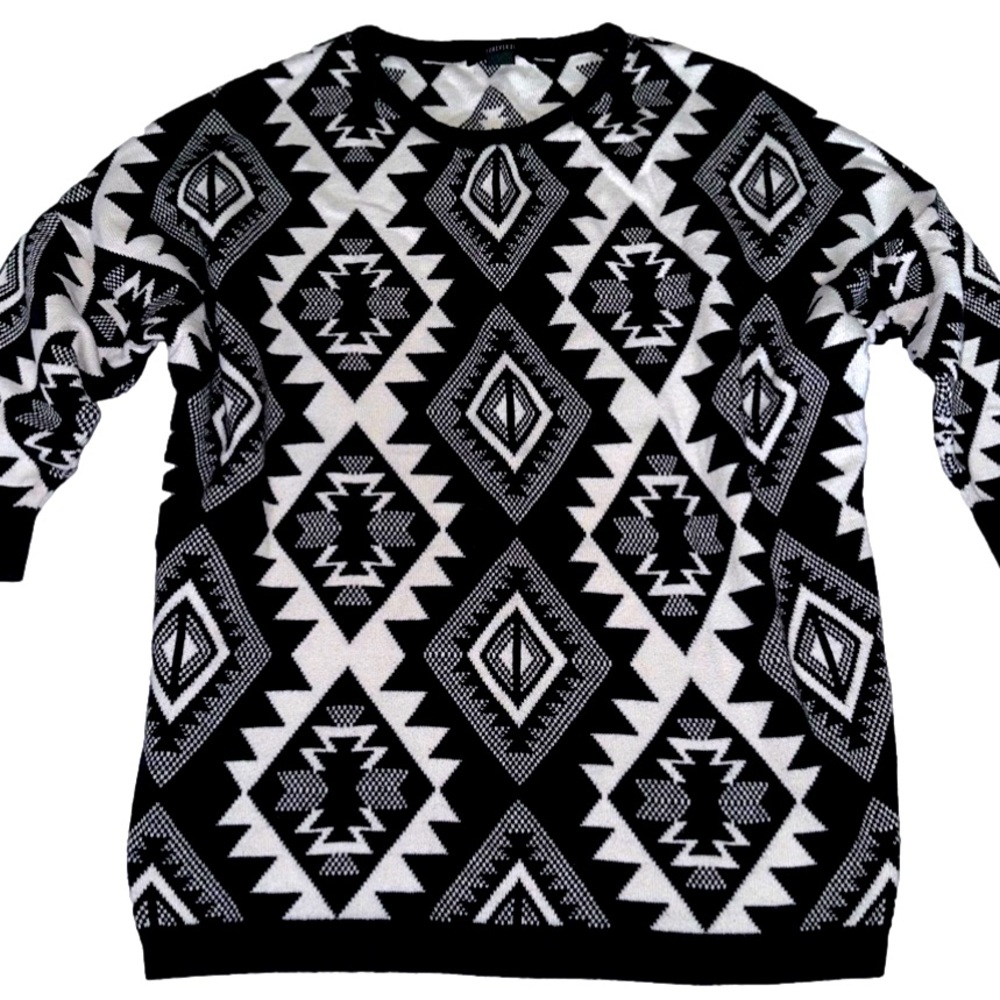 Forever 21 Aztec/Geometric Pattern Sweater - Medium